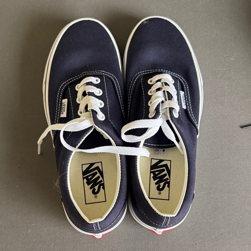 Unisex Vans Navy and White Canvas Sneakers